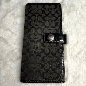 COACH Black Signature Canvas Wallet